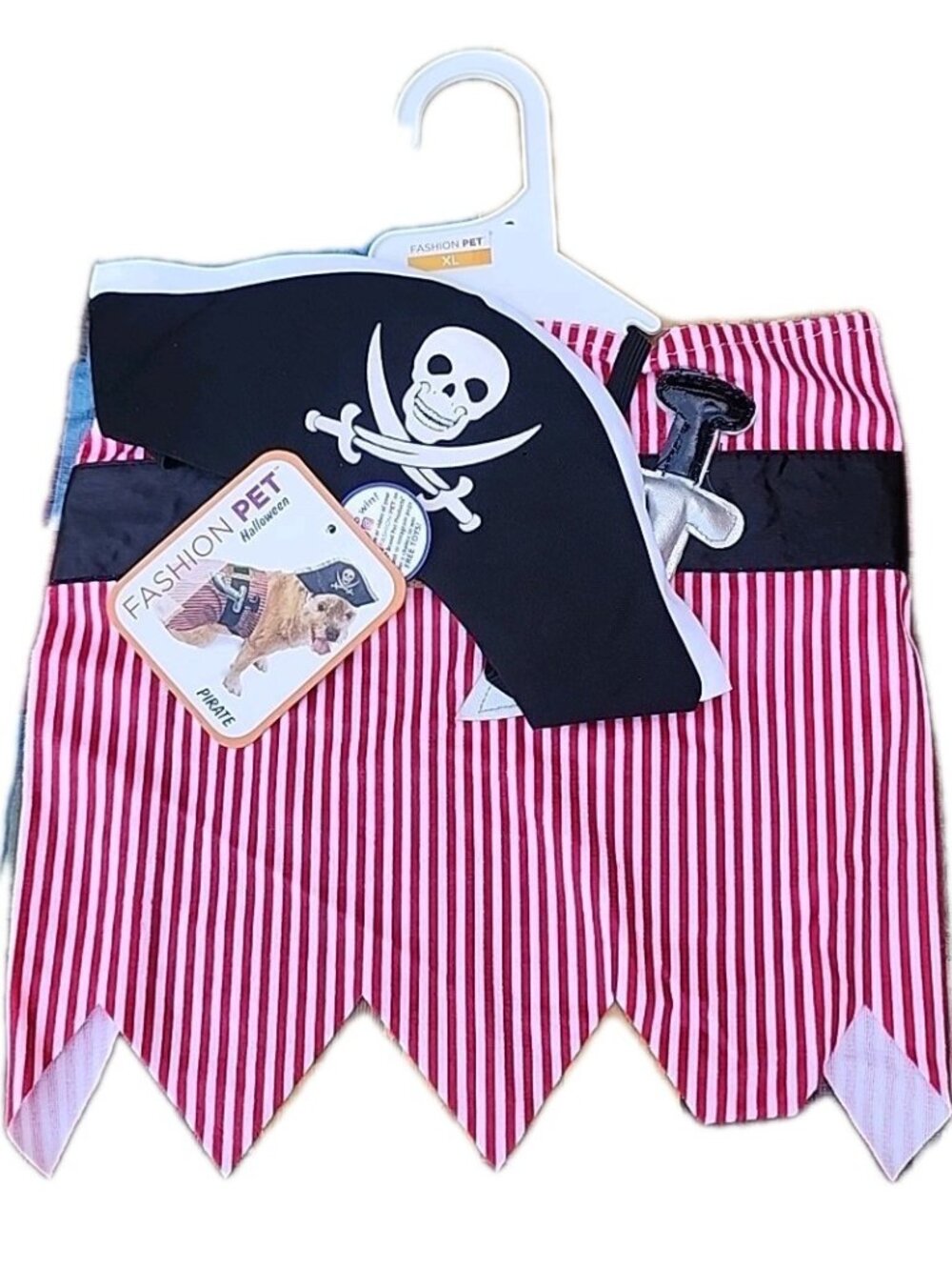 Fashion Pet Halloween Pirate Hat & Belly Band W/Sword Dog Pet Sz XL Costume